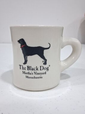 Martha's Vineyard The Black Dog Thick Ceramic White Mug